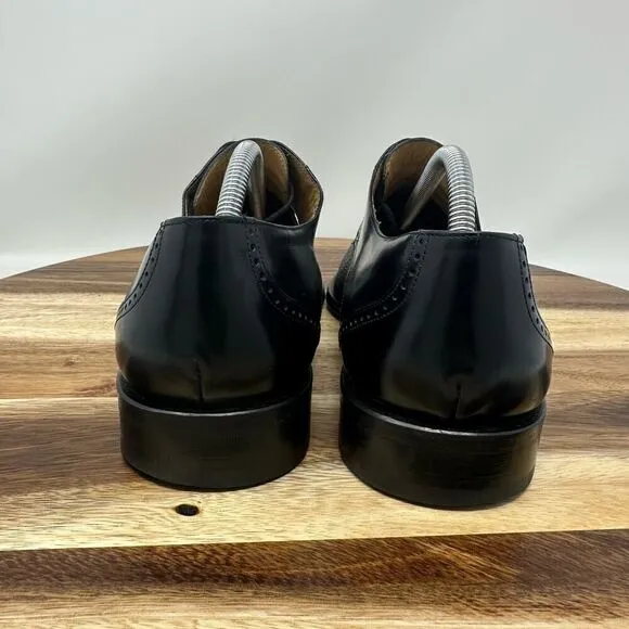 Mezlan Black Leather Oxford Lace Up Square Toe Dress Shoes Men’s Size 10 M