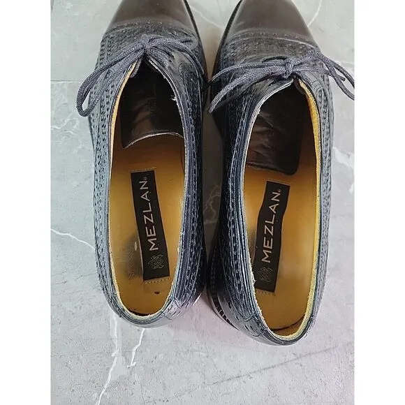 Mezlan Dubai‎ Wingtip Oxford Black Dress Shoes Lace up Men's  8.5 M