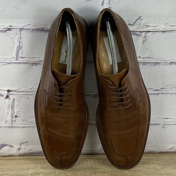 Mezlan Fiore Brown Leather Dress Shoes Men's 11 Oxford Split Toe Lace Up Derby