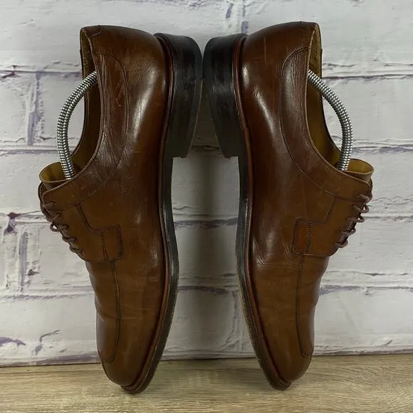 Mezlan Fiore Brown Leather Dress Shoes Men's 11 Oxford Split Toe Lace Up Derby