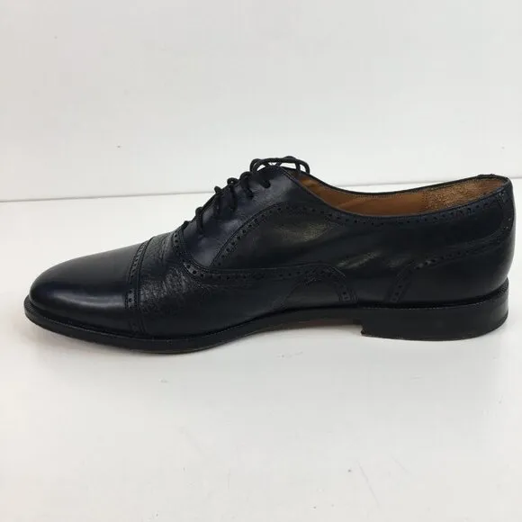 Mezlan Florence Cap Toe Oxford Black Leather Dress Shoe Size 10.5M