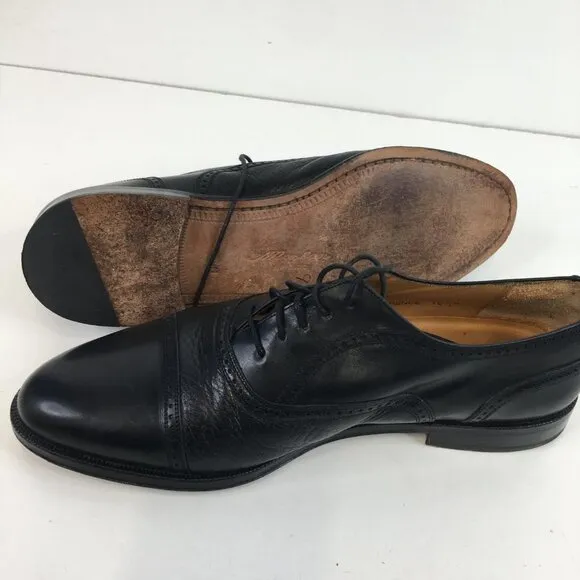 Mezlan Florence Cap Toe Oxford Black Leather Dress Shoe Size 10.5M