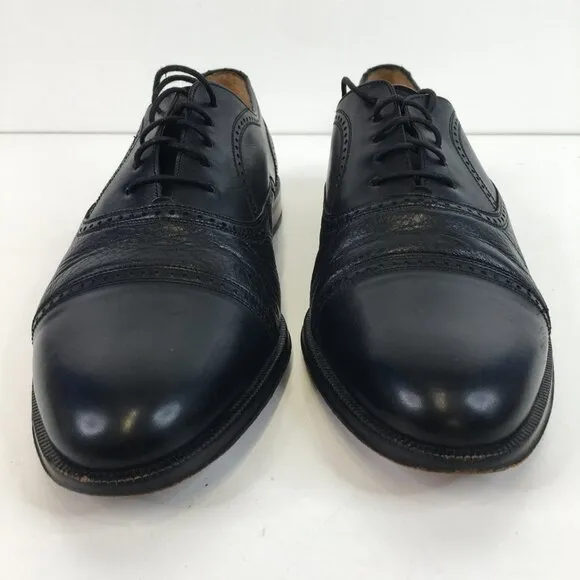 Mezlan Florence Cap Toe Oxford Black Leather Dress Shoe Size 10.5M