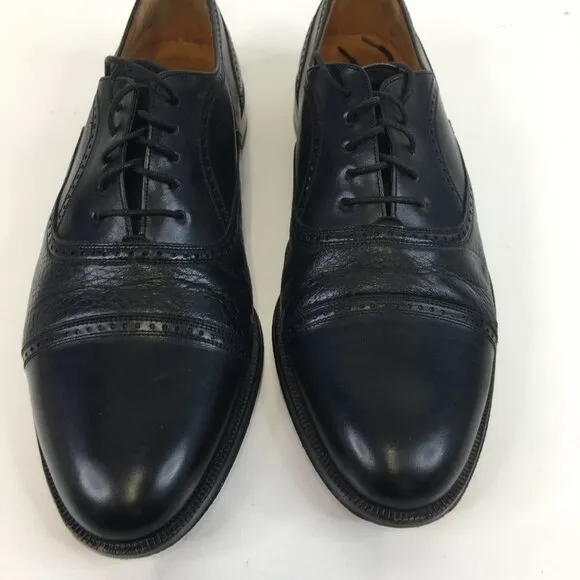 Mezlan Florence Cap Toe Oxford Black Leather Dress Shoe Size 10.5M