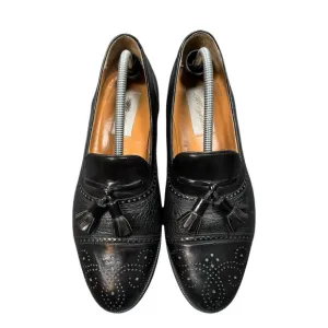 Mezlan Havana Black Men's US8M Leather Spain Tassel Brogue Captoe Loafers Shoes