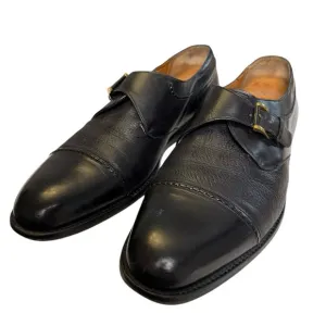 Mezlan Men's Istanbul Black Leather Monk Strap Gold Buckle Dress Shoes Size 11