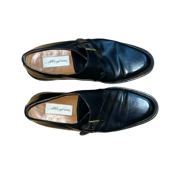 Mezlan Men’s Tortosa Monk Strap Leather Dress Black Oxford Shoes Size 10.5 Spain