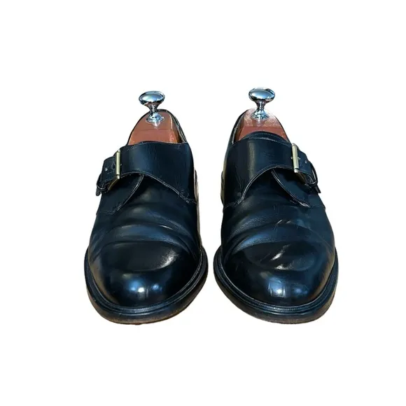 Mezlan Men’s Tortosa Monk Strap Leather Dress Black Oxford Shoes Size 10.5 Spain