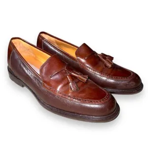 Mezlan Plano Brown Leather Tassel Loafers Shoes Size 8