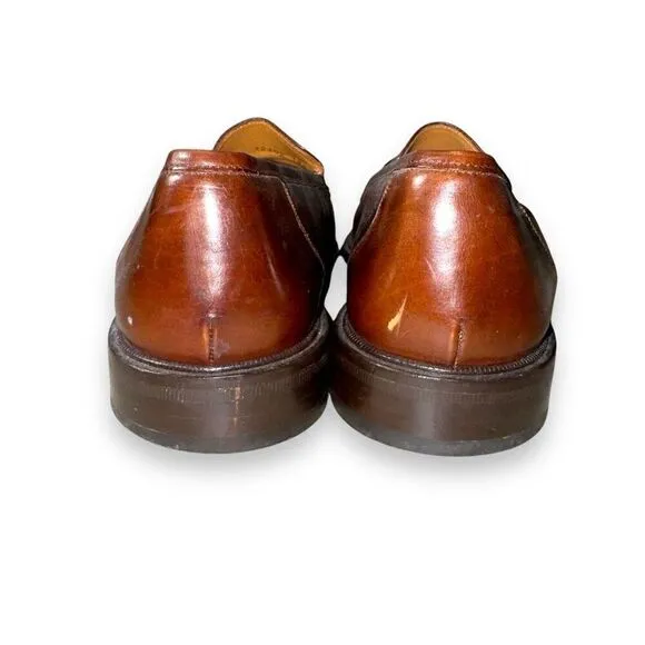 Mezlan Plano Brown Leather Tassel Loafers Shoes Size 8