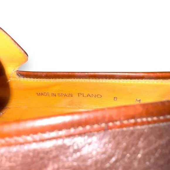 Mezlan Plano Brown Leather Tassel Loafers Shoes Size 8