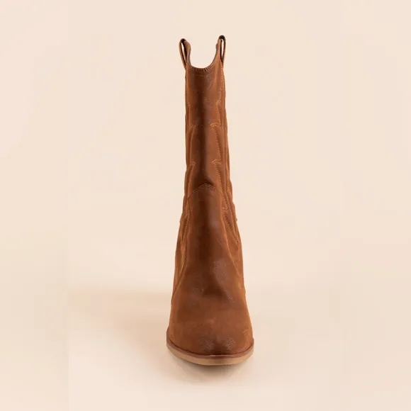 MIA Cindy Western Boots Cognac Size 9 NWT