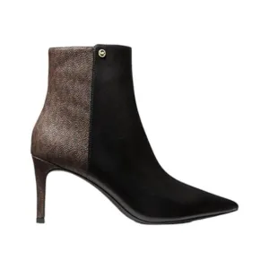 Michael Kors Alina Flex Leather Logo Ankle Boot Black Size 6 NWT $175 MSRP