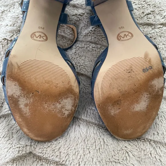 Michael Kors Annaliese Embossed Leather Platform Sandal