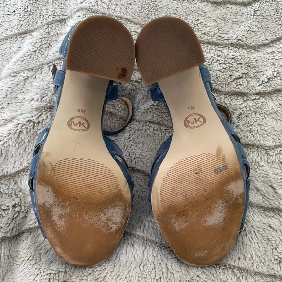 Michael Kors Annaliese Embossed Leather Platform Sandal