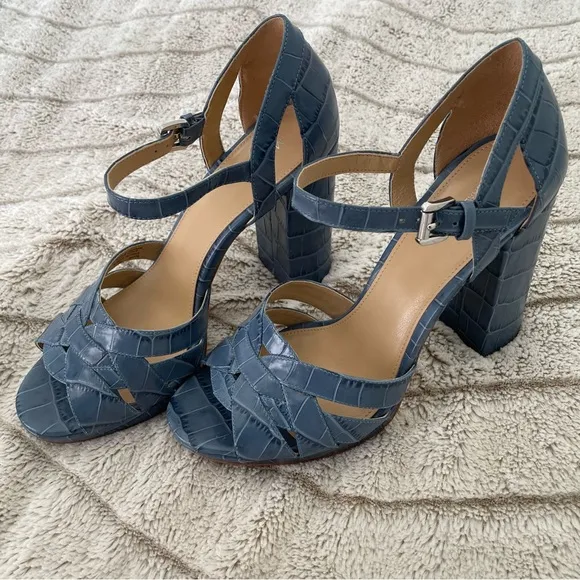 Michael Kors Annaliese Embossed Leather Platform Sandal