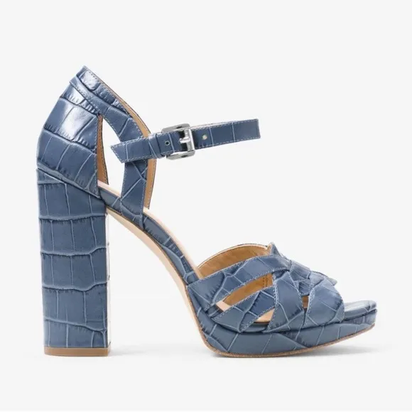 Michael Kors Annaliese Embossed Leather Platform Sandal
