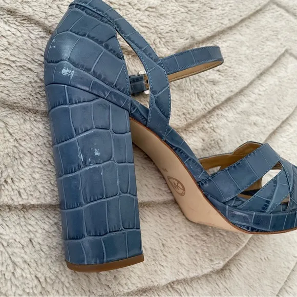 Michael Kors Annaliese Embossed Leather Platform Sandal