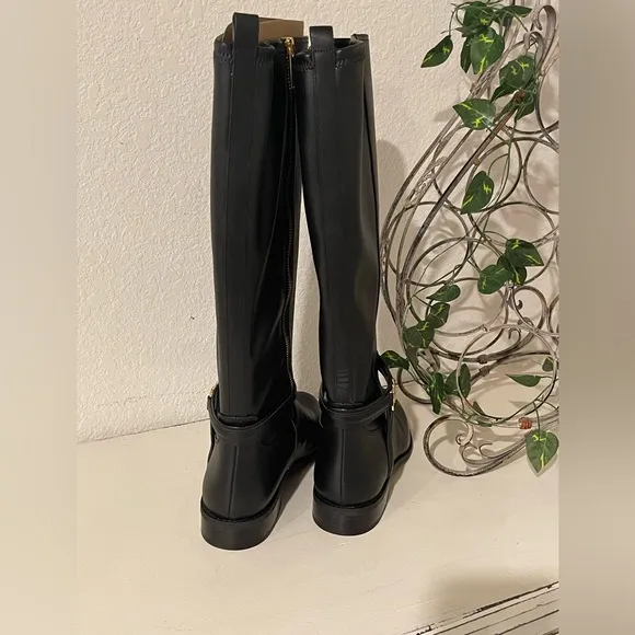 Michael Kors Black Wide Calf Boots Sleek Leather