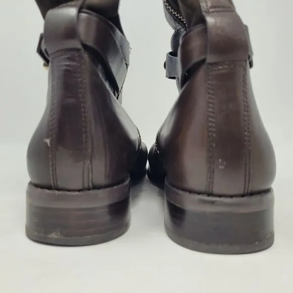 Michael Kors Boots Womens 7.5 Brown Leather Arley Tall Riding