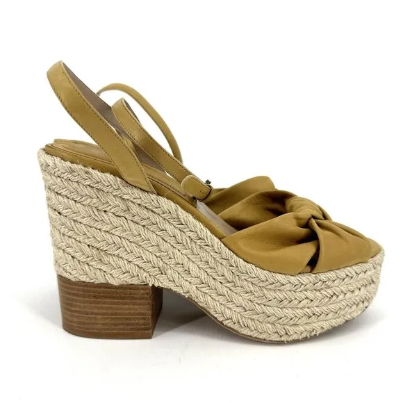Michael Kors Collection Silvana Runway Platform Sandals Peanut Tan Size 9.5 39.5