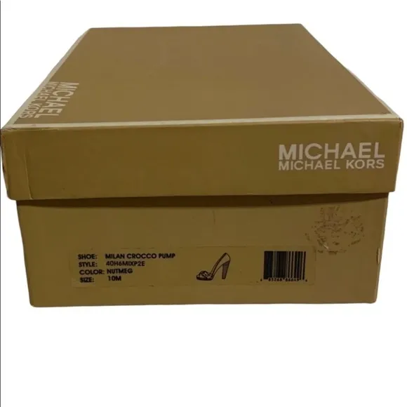 Michael Kors (EUC) Milan Crocco ALL LEATHER Peep Toe pump size 10