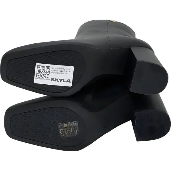 Michael Kors Hazel Black Block Heel Booties for Women Size 10M