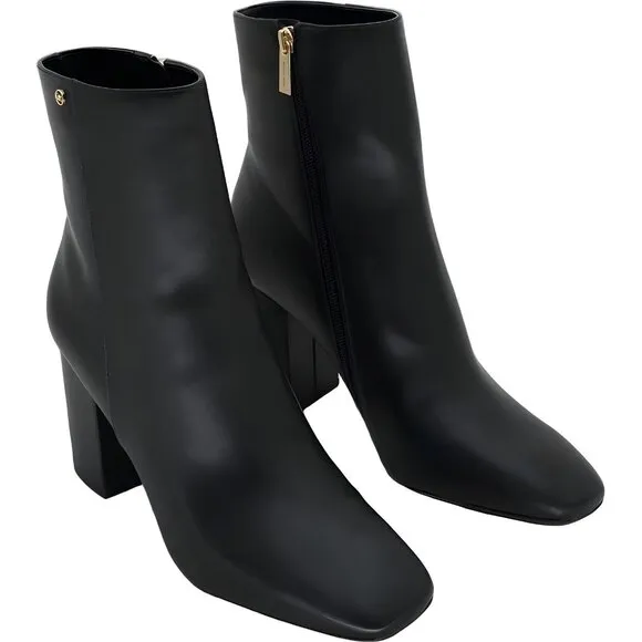Michael Kors Hazel Black Block Heel Booties for Women Size 10M
