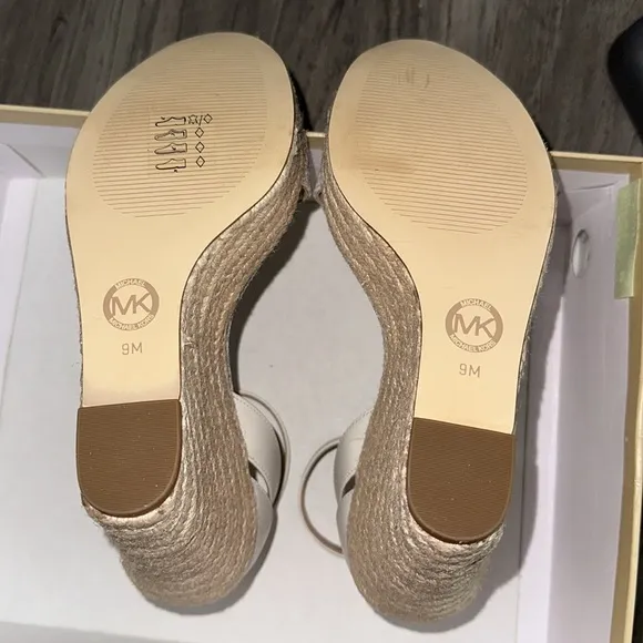 Michael Kors *Kimberly* MK logo wedge espadrille sandals 9