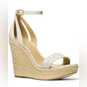 Michael Kors *Kimberly* MK logo wedge espadrille sandals 9