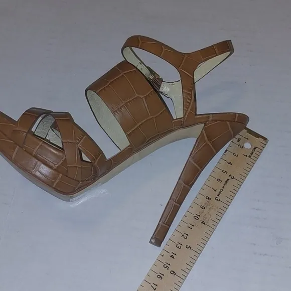 Michael Kors Nadja Ankle Strap Peep Toe High Heels Shoes Size 7.5M