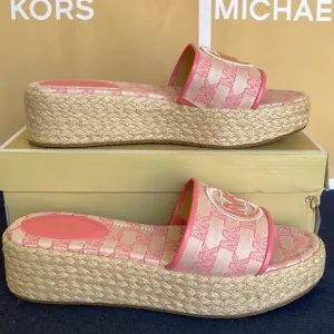 MICHAEL KORS SADLER WEDGEMK OUTLINE JQD/EMB MKTEA ROSE49S3SDFA1YNew