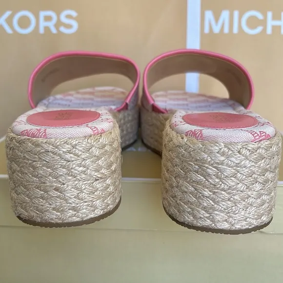 MICHAEL KORS SADLER WEDGEMK OUTLINE JQD/EMB MKTEA ROSE49S3SDFA1YNew