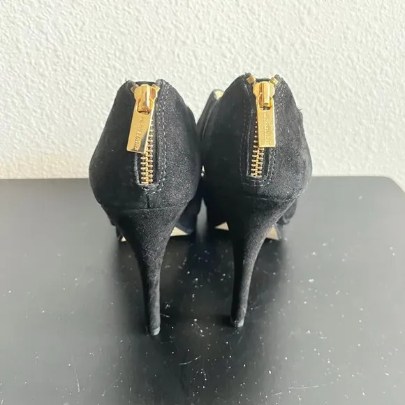 Michael Kors Women's Black Suede Platform Heels Size 9.5 Style AF13E