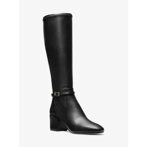 Michael Kors Women's Ella Block Heel Boot Black Shoes 10