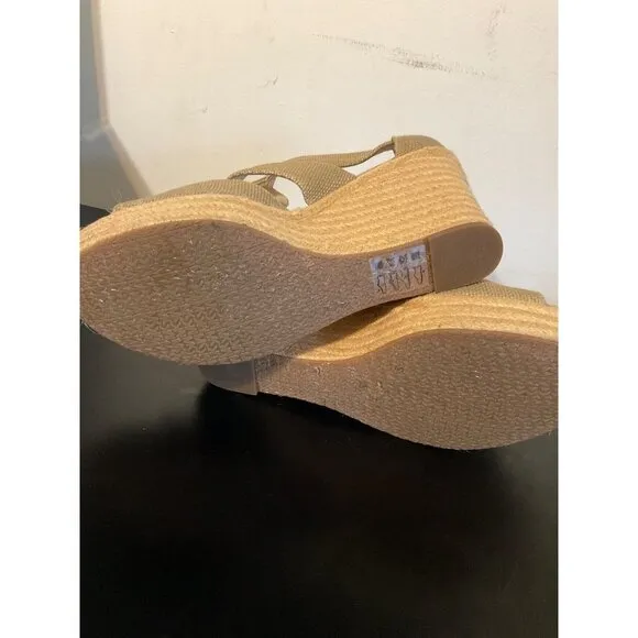 MICHAEL MICHAEL KORS Berkley Espadrille Wedge Metallic Sandals sz. 10