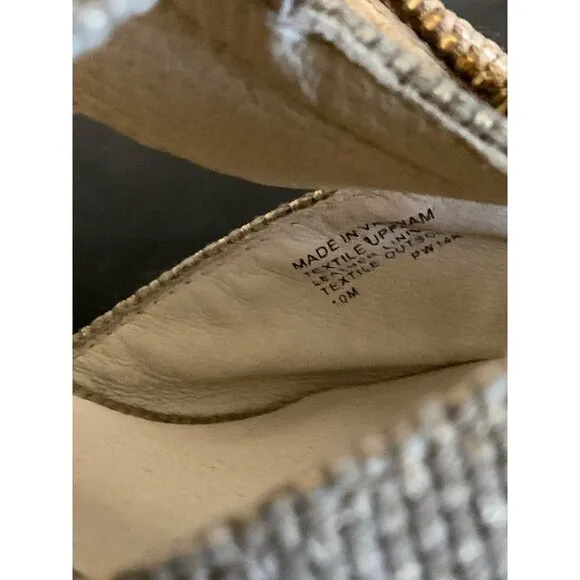 MICHAEL MICHAEL KORS Berkley Espadrille Wedge Metallic Sandals sz. 10