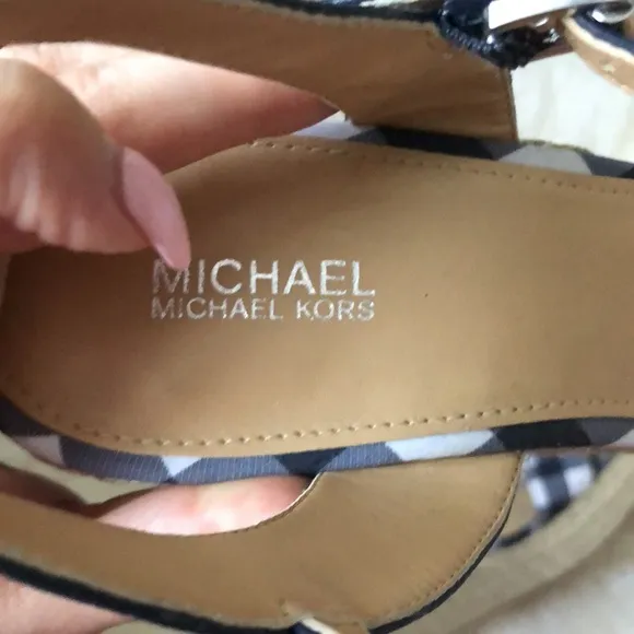 MICHAEL Michael Kors Pippa Gingham Espadrille Wedge Sandals