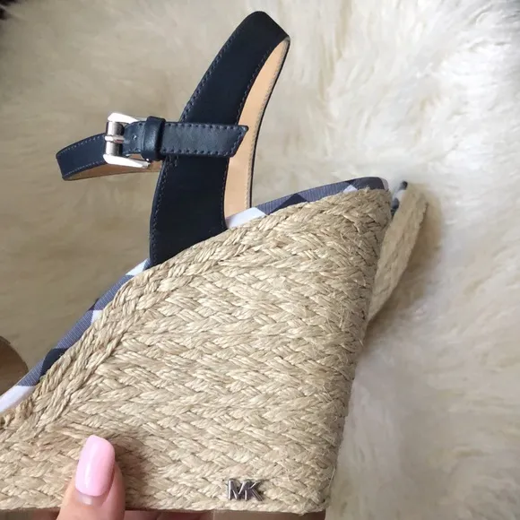 MICHAEL Michael Kors Pippa Gingham Espadrille Wedge Sandals