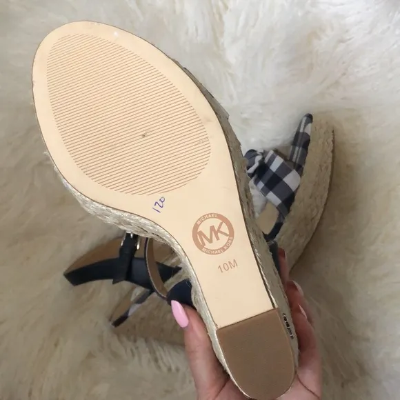 MICHAEL Michael Kors Pippa Gingham Espadrille Wedge Sandals
