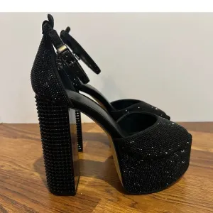 MICHAEL Michael Kors Women's Maxine Crystal Embellished Platform Black Size 5.5