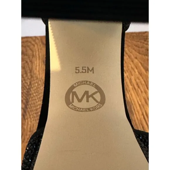 MICHAEL Michael Kors Women's Maxine Crystal Embellished Platform Black Size 5.5