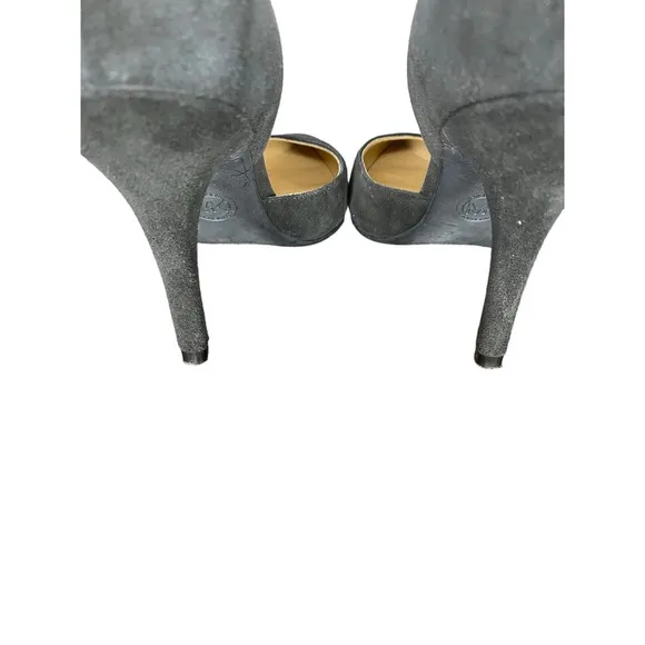 Michael Michael Kors Women's Suede Leather D'Orsay Stiletto Heel Shoes Gray 7M