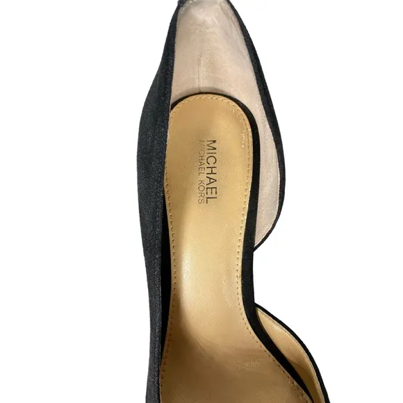 Michael Michael Kors Women's Suede Leather D'Orsay Stiletto Heel Shoes Gray 7M
