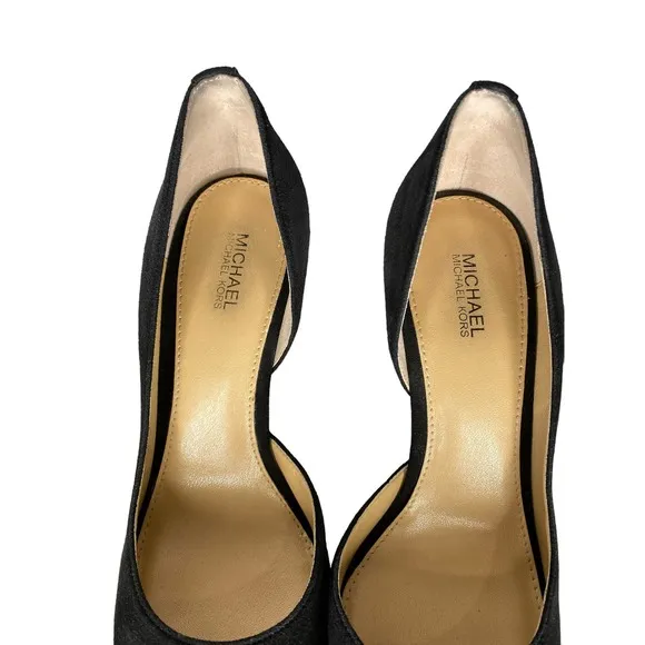 Michael Michael Kors Women's Suede Leather D'Orsay Stiletto Heel Shoes Gray 7M