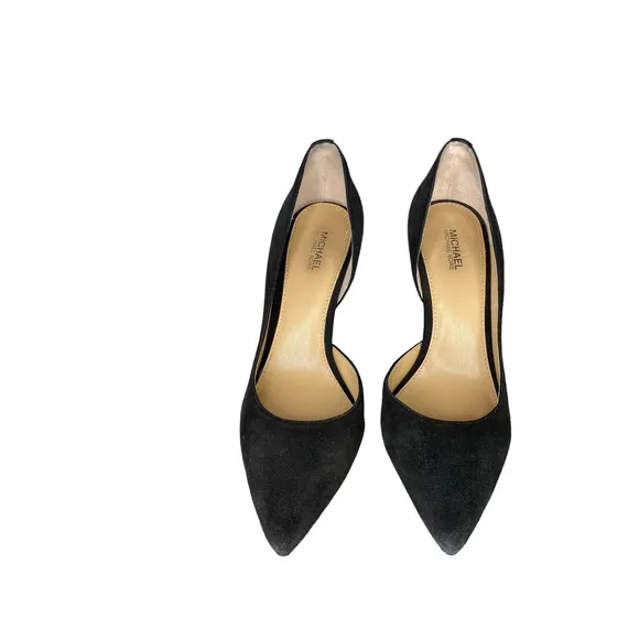 Michael Michael Kors Women's Suede Leather D'Orsay Stiletto Heel Shoes Gray 7M