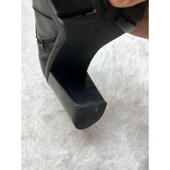 Michael by Michael Kors Black Ankle Zip Up Leather Boots Size 10