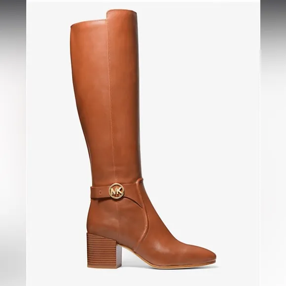 Micheal Kors Carmen Leather Riding Boot in brown (Carmel color) size 6