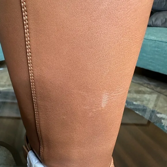 Micheal Kors Carmen Leather Riding Boot in brown (Carmel color) size 6