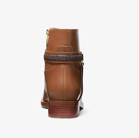 MICHEAL Micheal Kors Mindy Leather And Signature Logo Trim Boot/Brown